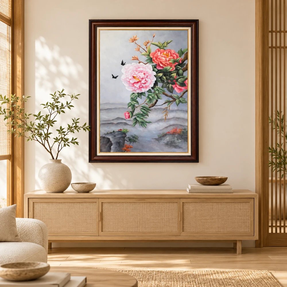 Phối cảnh phòng khách phong cách Japandi