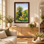 Tranh Lối Nhỏ Sơn Khê trong phòng khách hiện đại