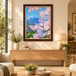 Sắc Xuân Dưới Chân Núi Phú Sĩ – Tranh Phong Cảnh 75x105cm - Ảnh 2