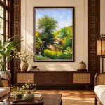 Tranh Lối Nhỏ Sơn Khê trong phòng khách phong cách Đông Dương