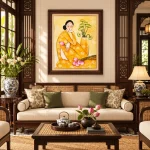 Nét Vàng Bên Sen – Tranh Nghệ Thuật 75x105cm - Ảnh 3