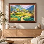 Phối cảnh phòng khách phong cách Japandi