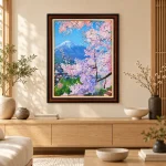 Sắc Xuân Dưới Chân Núi Phú Sĩ – Tranh Phong Cảnh 75x105cm - Ảnh 4