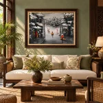 Phối cảnh phòng khách Indochine