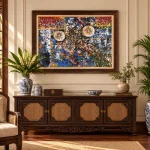Phối cảnh phòng khách Indochine