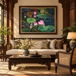 Phối cảnh phòng khách Indochine